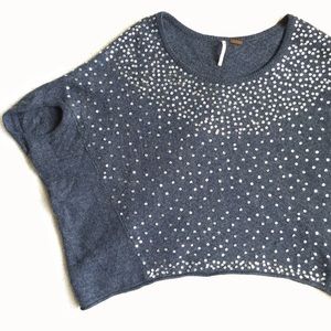 Free People Blue-Gray Stardust Batwing Sweater